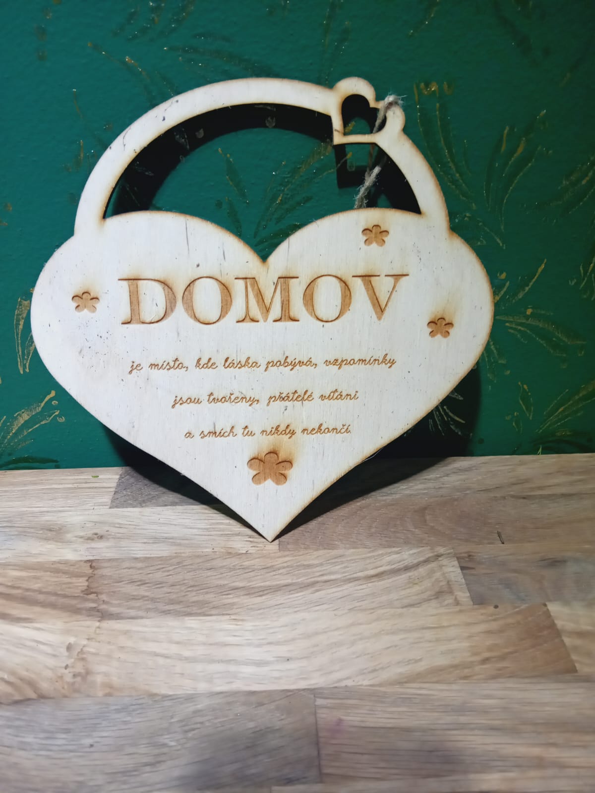 Destička z páleného dřeva