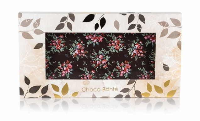 Hořká čokoláda s květinovým zdobením