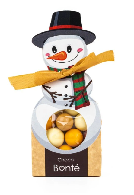 Sněhulák - lískové ořechy v mixu pomerančové, jahodové, kokosové a karamelové čokolády