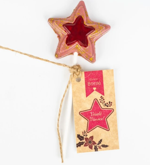 Vánoční lízátko růžové se zdobením