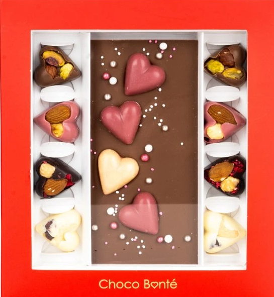 Dárková čokoláda s bonbony z lásky - mléčná verze