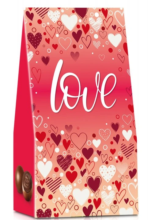 Italské pralinky - Srdíčka s růžovou mašlí 100g (stříška)