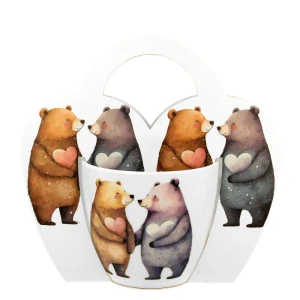 Hrnek 460 ml v srdci - Zamilovaní medvídci