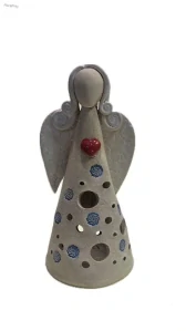 Keramický anděl – dekorativní svícen s otvory