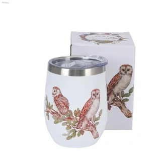 Dárkový termohrnek 330 ml se sovami – cestovní hrnek na kávu a čaj