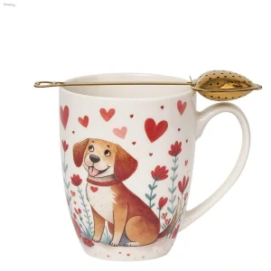 Porcelánový hrnek 350 ml se sítkem – Psí láska