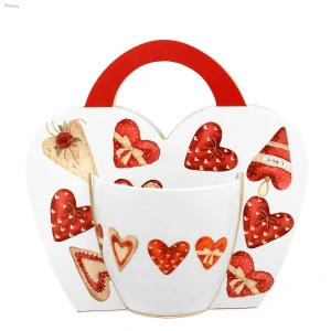 Hrnek 460 ml Barevná srdce – porcelánový dárkový hrnek na čaj