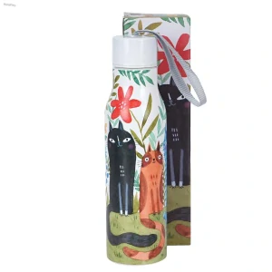 Termoláhev 500 ml Kočky na zahradě – nerezová láhev na nápoje