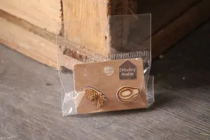 Dřevěné naušnice - avokádo a ananas