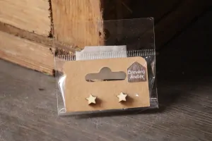 Dřevěné naušnice - hvězdičky 