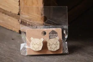 Dřevěné naušnice - medvídek 