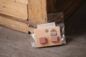 Dřevěné naušnice - kostička