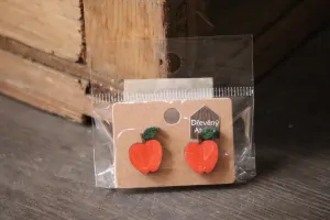 Dřevěné naušnice - jablíčko