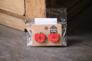 Dřevěné naušnice - jablíčko