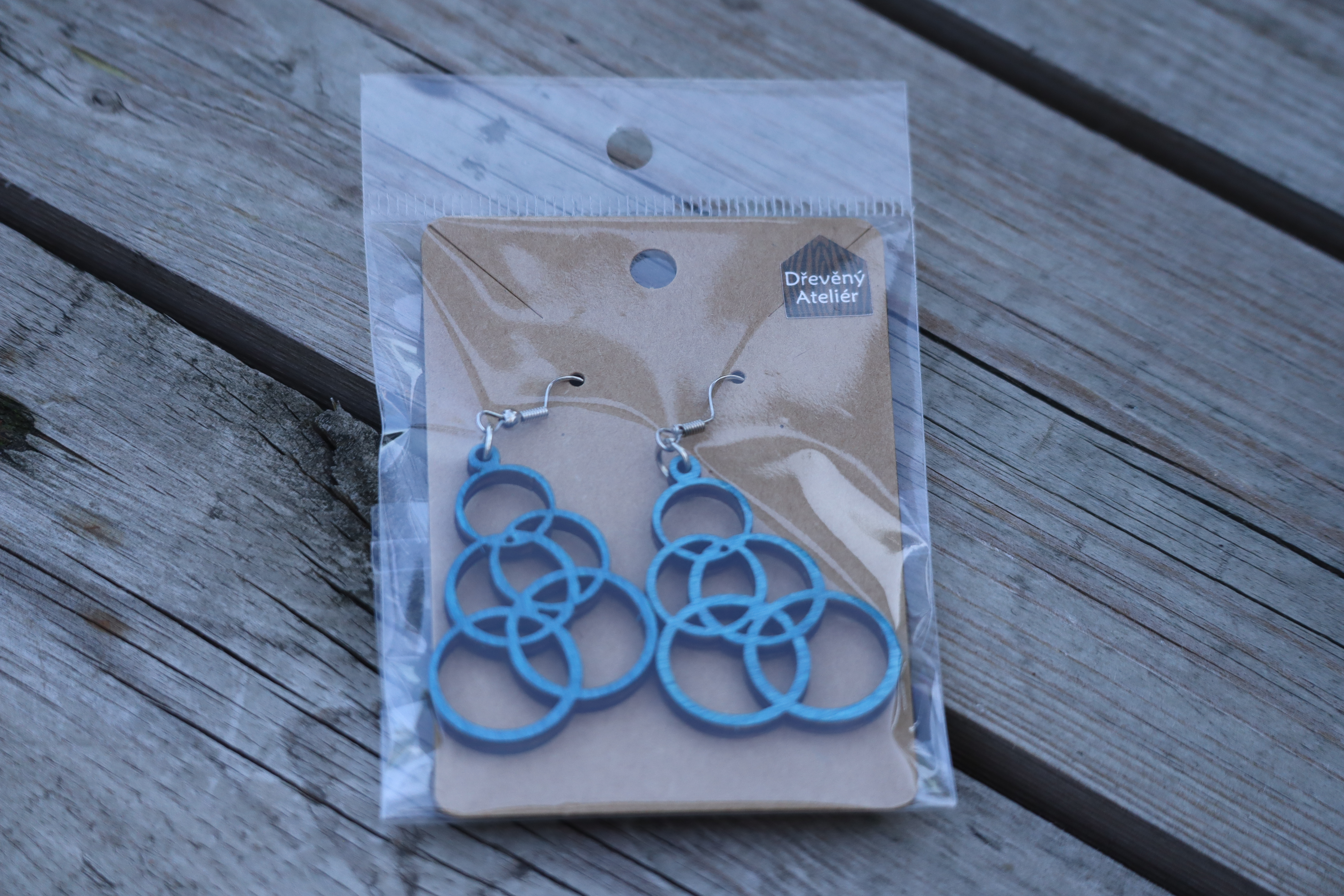 Dřevěné naušnice - kolečka