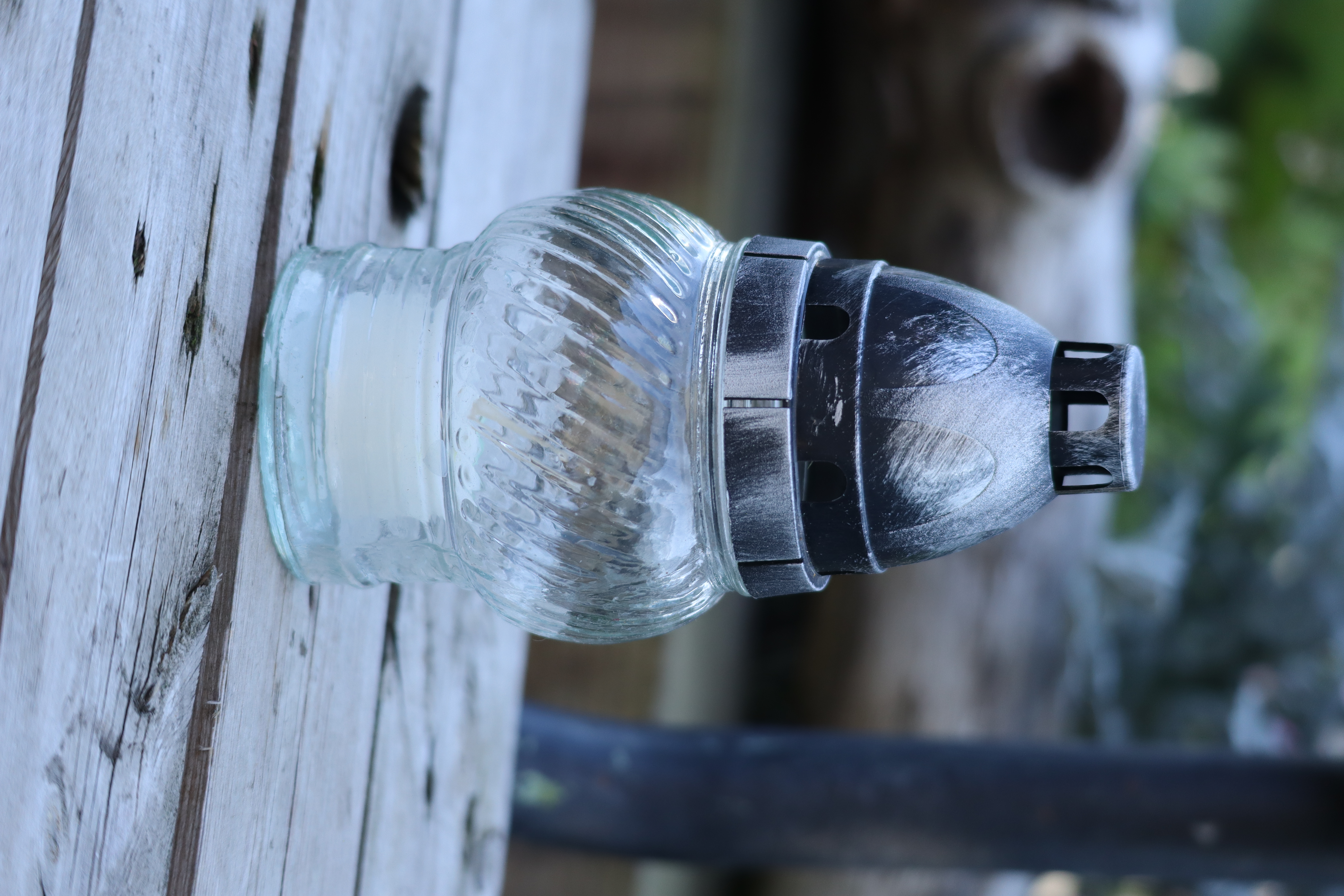 Svíčka na hřbitov-skleněná