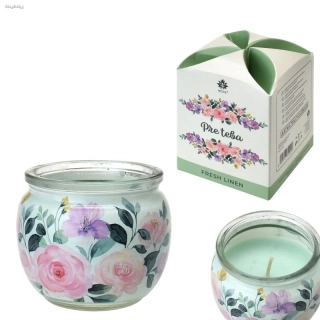 Vonná svíčka 90 g ve skle - Fresh linen (vůně vypraného prádla) s nápisem "PRO TEBE"