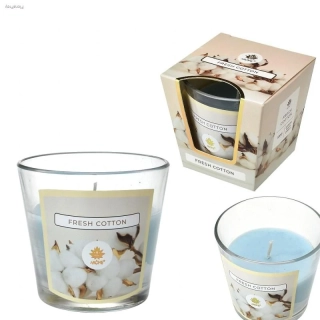 Vonná svíčka 120 g ve skle - Fresh cotton (vůně: čerstvé bavlny)