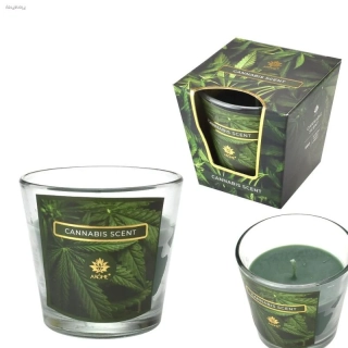 Vonná svíčka 120 g ve skle - Canabis scent (vůně: konopí )