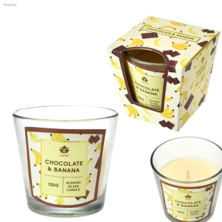 Vonná svíčka 120 g ve skle - Chocolate & Banana (vůně: Čokoláda a banány)