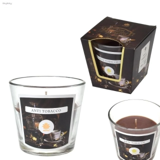 Vonná svíčka 120 g ve skle - Anti tobacco (vůně: Pomeranč a hřebíček)