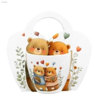 Hrnek 460 ml v srdci - Medvědí láska