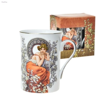 Hrnek 280 ml Alfons Mucha - Topaz (bílý podklad)