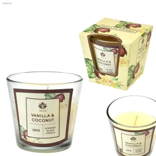 Vonná svíčka 120 g ve skle - Vanilla & Coconut (vůně: vanilka s kokosem)