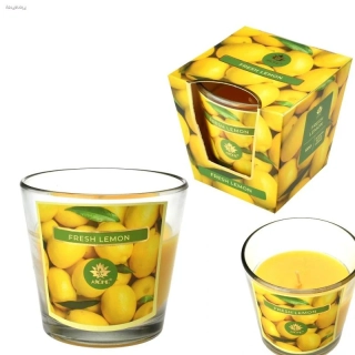 Vonná svíčka 120 g ve skle - Fresh lemon (vůně: citron)