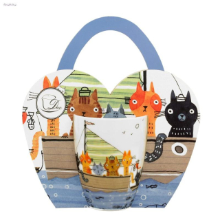 Hrnek 360 ml v srdci - Kočičí posádka